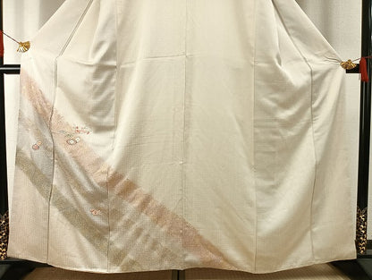 平和屋着物●訪問着　刺繍　枝梅文　金糸　金彩　やまと誂製　正絹　逸品　AABH4719fy