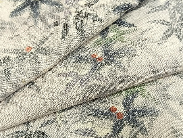 平和屋着物●小千谷紬　南天文　正絹　逸品　AABH4718fy