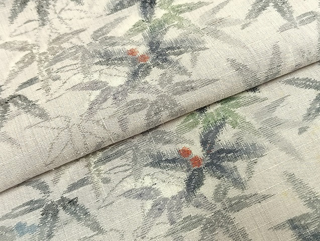 平和屋着物●小千谷紬　南天文　正絹　逸品　AABH4718fy