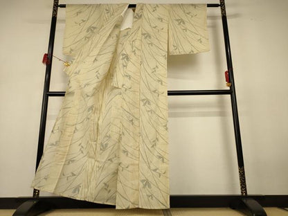 平和屋着物＊夏物 小紋 紗 草葉文 AABH6442jd