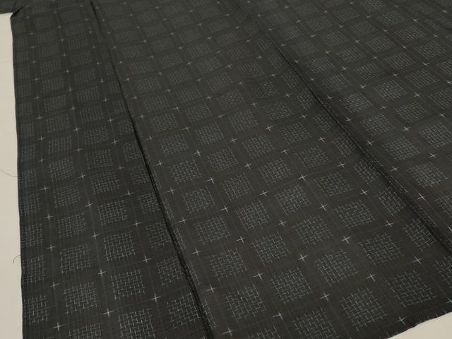 平和屋着物＊夏物 紗紬 変わり格子 正絹 逸品 AABH6426jd