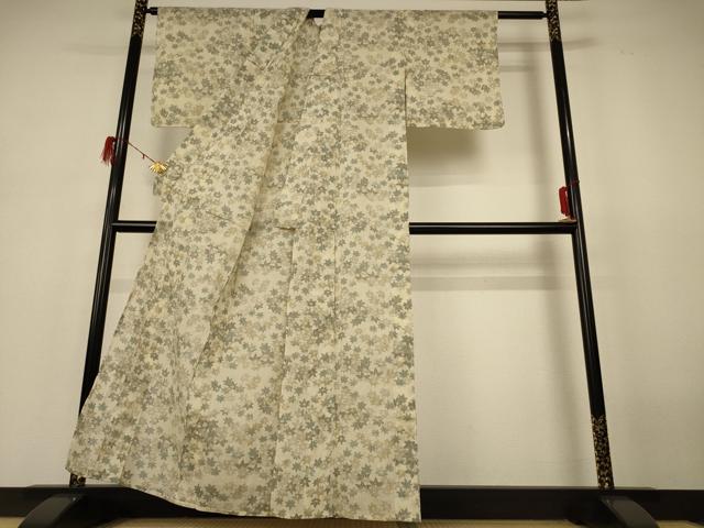 平和屋着物＊夏物 小千谷ちぢみ 葉づくし 麻 逸品 AABH6445jd