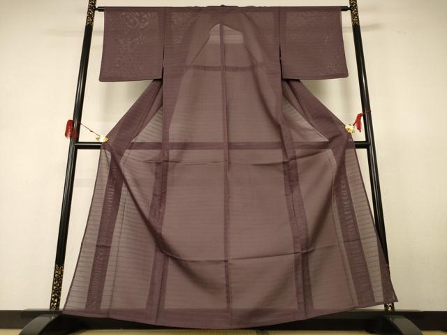 平和屋着物＊夏物 色無地 絽 煤竹色 正絹 逸品 AABH6437jd
