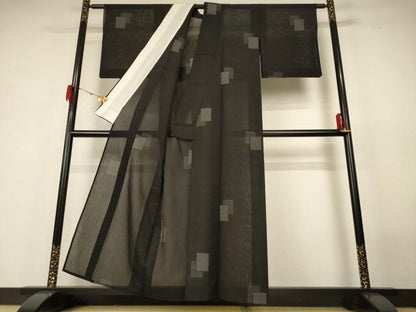 平和屋着物＊夏物 紗紬 色紙文 正絹 逸品 AABH6423jd