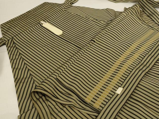 平和屋着物＊夏物 男性 馬乗り袴 縞 正絹 逸品 AABH6450jd