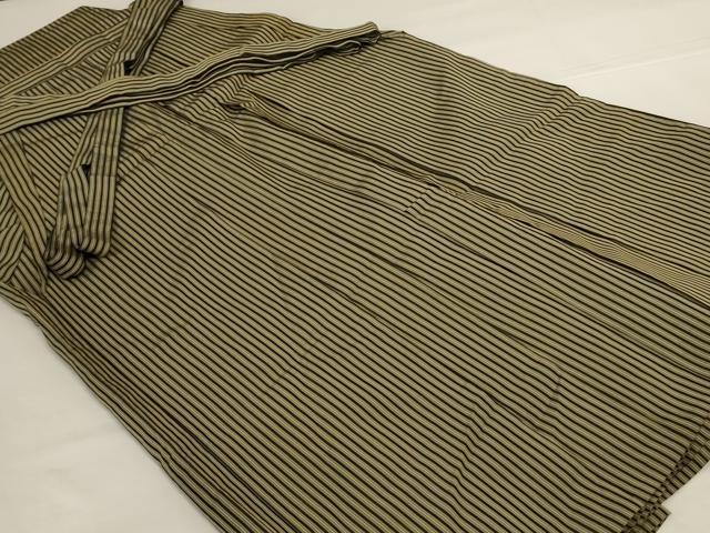 平和屋着物＊夏物 男性 馬乗り袴 縞 正絹 逸品 AABH6450jd