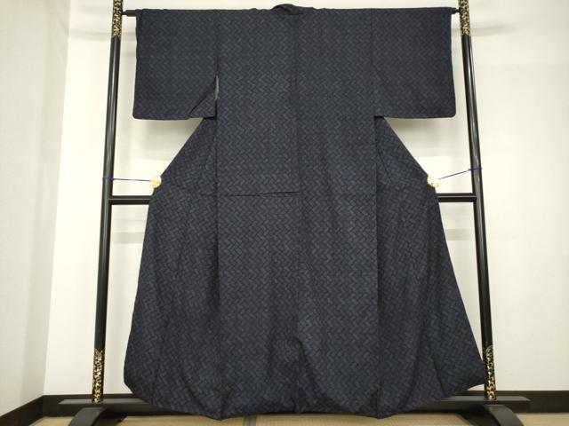 平和屋着物●結城紬　籬文　亀甲絣　正絹　逸品　AABH5841ck 平和屋着物○結城紬 籬文 亀甲絣 正絹 逸品 AABH5841ck