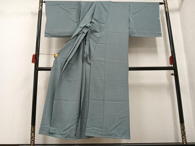 平和屋着物●上質な色無地　素鼠色　仮絵羽　正絹　逸品　未使用　AABH6821ph