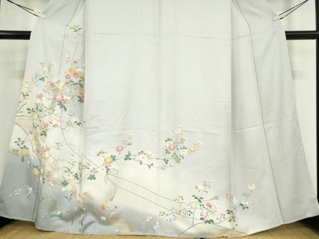 平和屋着物●訪問着　枝花文　暈し染め　金彩　正絹　逸品　DABE4013az