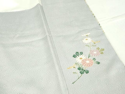 平和屋着物●訪問着　枝花文　暈し染め　金彩　正絹　逸品　DABE4013az