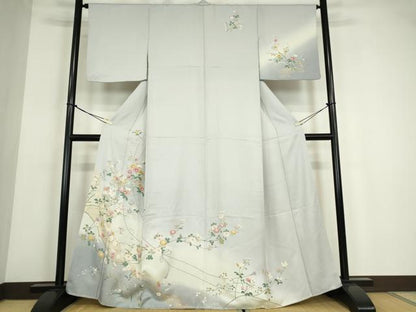 平和屋着物●訪問着　枝花文　暈し染め　金彩　正絹　逸品　DABE4013az