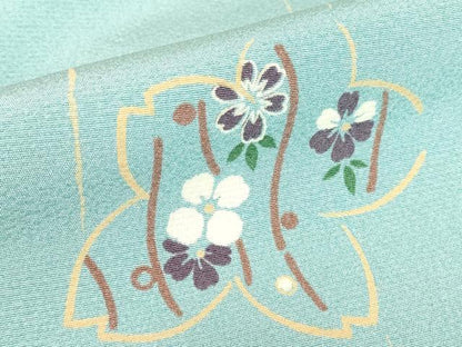 平和屋着物●上質な小紋　舞桜文　正絹　逸品　DABE4030az