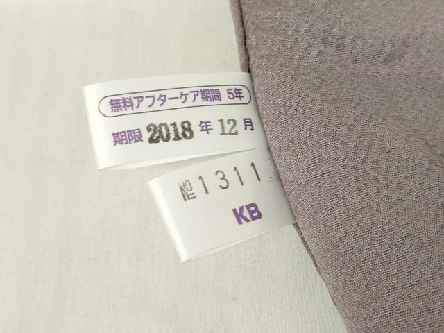 平和屋着物●上質な色無地　舞花地紋　牡丹鼠色　正絹　逸品　DABE4051az