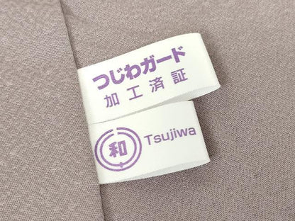 平和屋着物●上質な色無地　舞花地紋　牡丹鼠色　正絹　逸品　DABE4051az