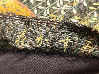 平和屋着物▼六通柄袋帯　誰が袖絵草子　花かすみ　金糸　引箔　正絹　逸品　DABE4094az