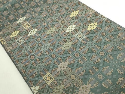 平和屋本店●極上　伝統工芸士　曽根武勇 　太鼓柄袋帯　蜀江花菱文　逸品　DZAB6220kh6