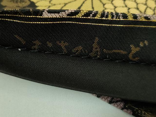 平和屋着物●極上　こむさでもーど・COMME CA DU MODE　六通柄袋帯　菊尽くし　黒地　金糸　逸品　DZAB6269kh6