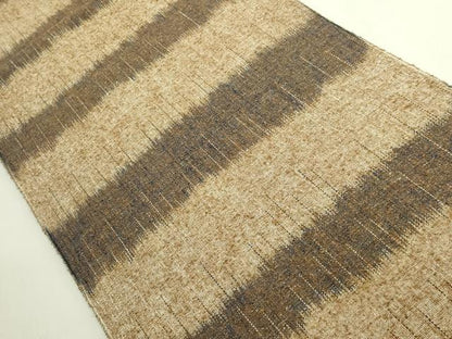 平和屋着物●極上　出羽の織座　八寸名古屋帯　ぜんまい　横段文　逸品　DZAB6263kh6