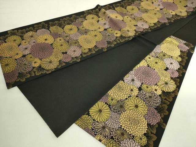 平和屋着物●極上　こむさでもーど・COMME CA DU MODE　六通柄袋帯　菊尽くし　黒地　金糸　逸品　DZAB6269kh6