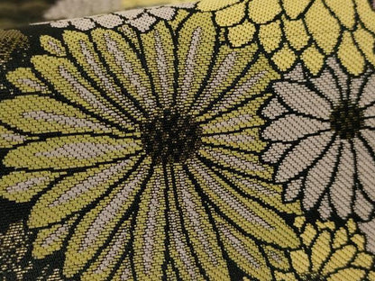 平和屋着物●極上　こむさでもーど・COMME CA DU MODE　六通柄袋帯　菊尽くし　黒地　金糸　逸品　DZAB6269kh6