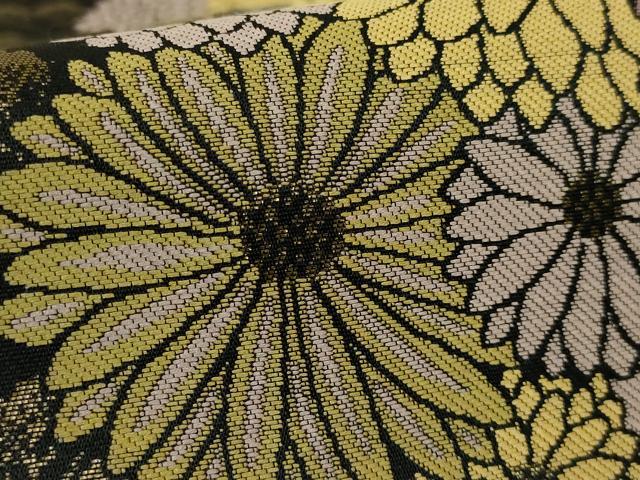 平和屋着物●極上　こむさでもーど・COMME CA DU MODE　六通柄袋帯　菊尽くし　黒地　金糸　逸品　DZAB6269kh6