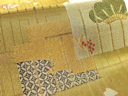 平和屋着物●極上　創業280年　誉田屋源兵衛　丸帯　源氏香花文　廣乃帯　金銀糸　逸品　DZAB6253kh6