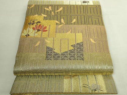 平和屋着物●極上　創業280年　誉田屋源兵衛　丸帯　源氏香花文　廣乃帯　金銀糸　逸品　DZAB6253kh6