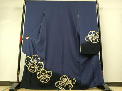 平和屋着物●豪華振袖　舞花文　暈し染め　金銀彩　正絹　逸品　AABH4778fy