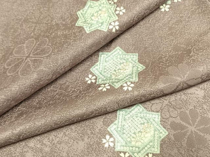 平和屋着物●上質な小紋　舞桜文　正絹　逸品　AABH4787fy