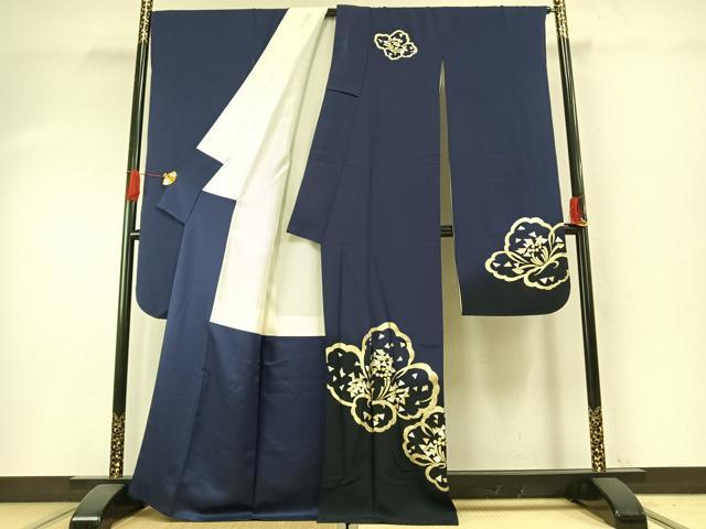 平和屋着物●豪華振袖　舞花文　暈し染め　金銀彩　正絹　逸品　AABH4778fy