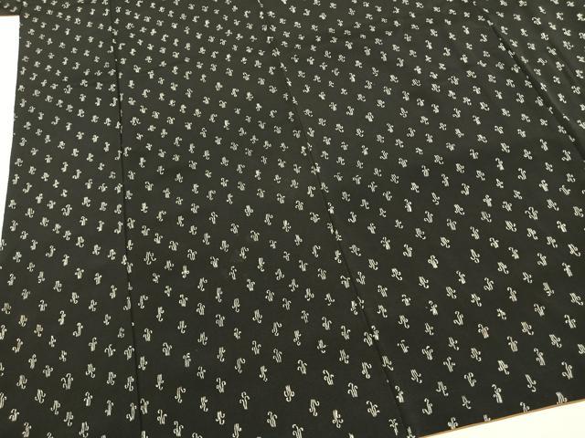 平和屋着物●上質な小紋　ぜんまい　黒地　正絹　逸品　AABH4770fy 平和屋着物○上質な小紋 ぜんまい 黒地 正絹 逸品 AABH4770fy