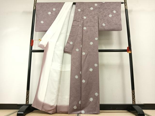 平和屋着物●上質な小紋　舞桜文　正絹　逸品　AABH4787fy