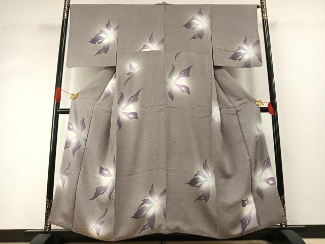 平和屋着物●上質な小紋　舞花文　暈し染め　金彩　正絹　逸品　AABH4771fy 平和屋着物○上質な小紋 舞花文 暈し染め 金彩 正絹 逸品 AABH4771fy