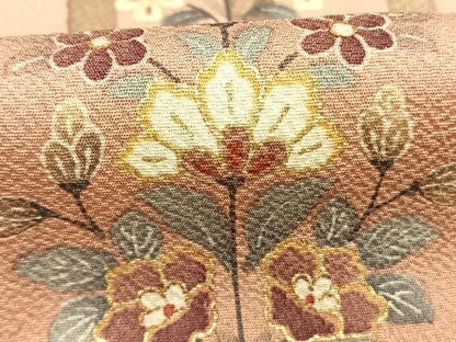 平和屋着物●訪問着　作家物　舞蝶花鳥文　暈し染め　金銀彩　正絹　逸品　AABH4777fy