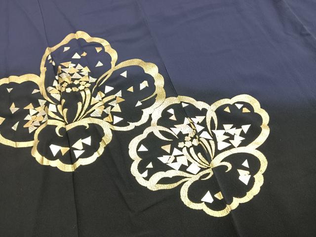平和屋着物●豪華振袖　舞花文　暈し染め　金銀彩　正絹　逸品　AABH4778fy
