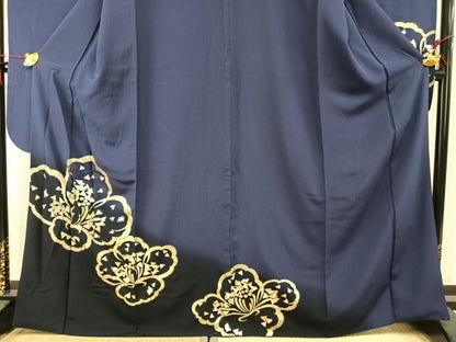 平和屋着物●豪華振袖　舞花文　暈し染め　金銀彩　正絹　逸品　AABH4778fy