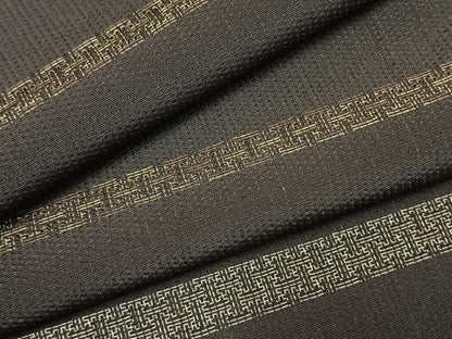 平和屋着物●お召　紗綾形間道　正絹　逸品　AABH4783fy