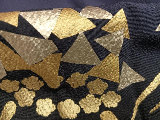 平和屋着物●豪華振袖　舞花文　暈し染め　金銀彩　正絹　逸品　AABH4778fy