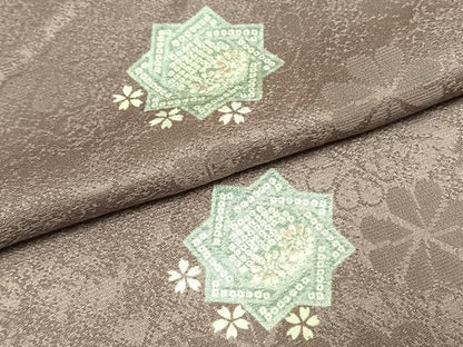 平和屋着物●上質な小紋　舞桜文　正絹　逸品　AABH4787fy