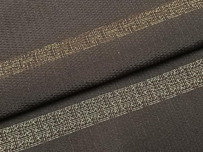 平和屋着物●お召　紗綾形間道　正絹　逸品　AABH4783fy