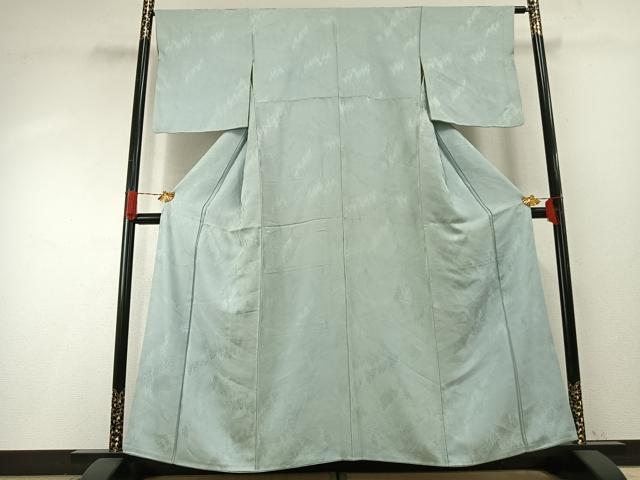 平和屋着物●上質な色無地　樹林地紋　千草鼠色　正絹　逸品　AABH4801fy
