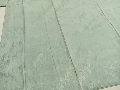 平和屋着物●上質な色無地　樹林地紋　千草鼠色　正絹　逸品　AABH4801fy