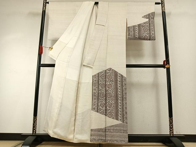 平和屋着物○訪問着 更紗花文 正絹 逸品 AABH4809fy