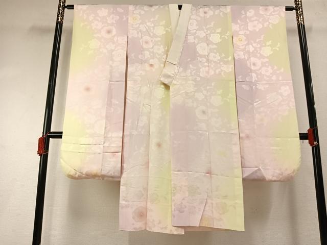 平和屋着物●振袖用長襦袢　無双仕立て　辻が花地紋　暈し染め　やまと誂製　正絹　逸品　AABH4797fy 平和屋着物○振袖用長襦袢 無双仕立て 辻が花地紋 暈し染め やまと誂