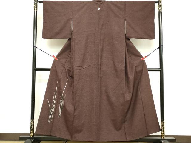 平和屋着物■豪華色留袖　友禅　紬地　枝葉文　正絹　逸品　DABE2784cd