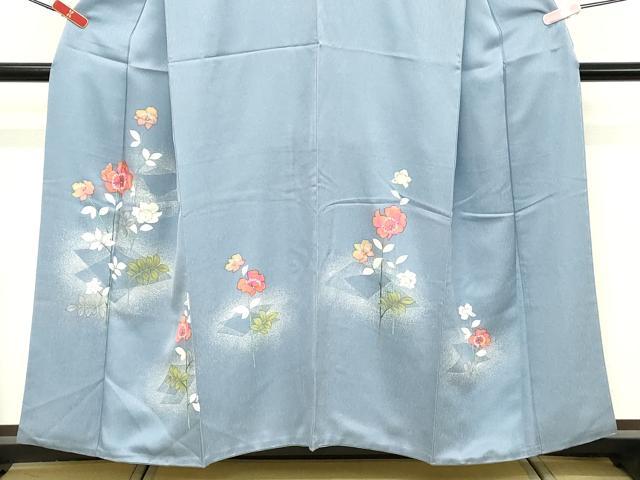 平和屋着物■訪問着　手描き　刺繍　草花文　正絹　逸品　DABE2782cd
