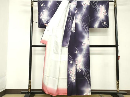 平和屋着物■上質な小紋　枝花文　暈し染め　やまと誂製　正絹　逸品　DABE2775cd