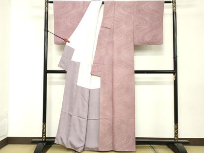平和屋着物■上質な小紋　地紋起こし　流水文　正絹　逸品　DABE2772cd