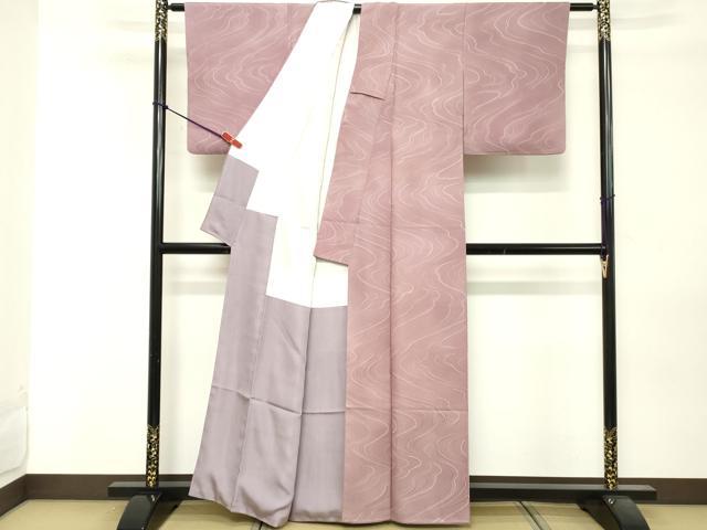 平和屋着物■上質な小紋　地紋起こし　流水文　正絹　逸品　DABE2772cd
