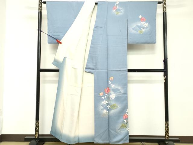 平和屋着物■訪問着　手描き　刺繍　草花文　正絹　逸品　DABE2782cd